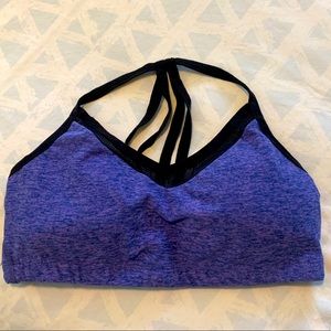 Beyond Yoga sports bra purple space dye